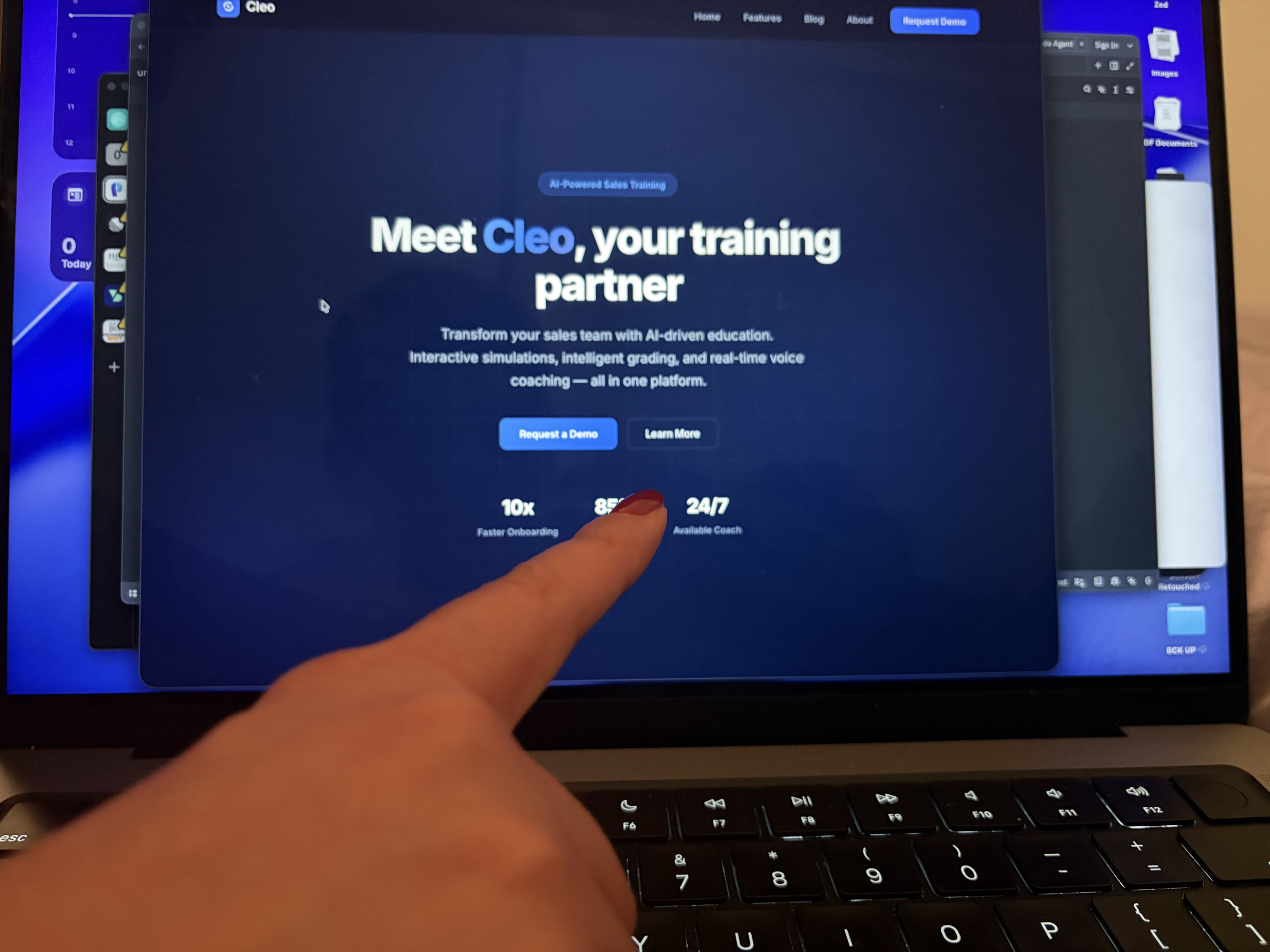 Image showing the landing website of Cleo & You