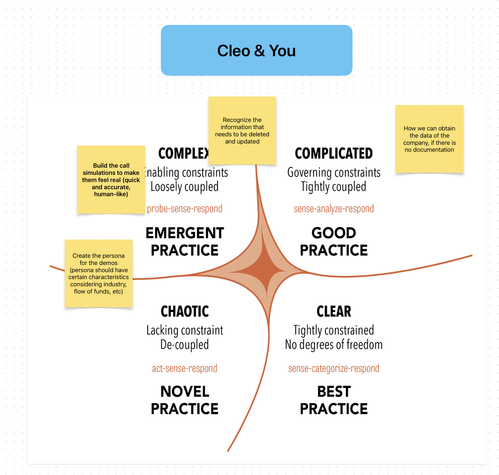 Cynefin Framework analysis for Cleo & You